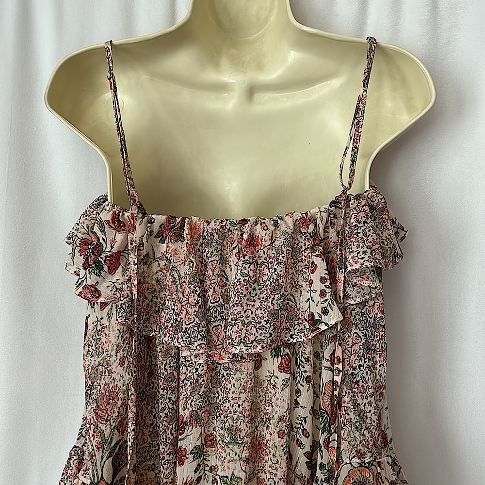 Victoria’s Secret Pale Pink Floral Metallic Threading Shirt Top **Size XS** 🌸🌸 - Picture 4 of 7